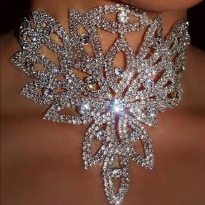 Rhinestone Bling Bib Necklace